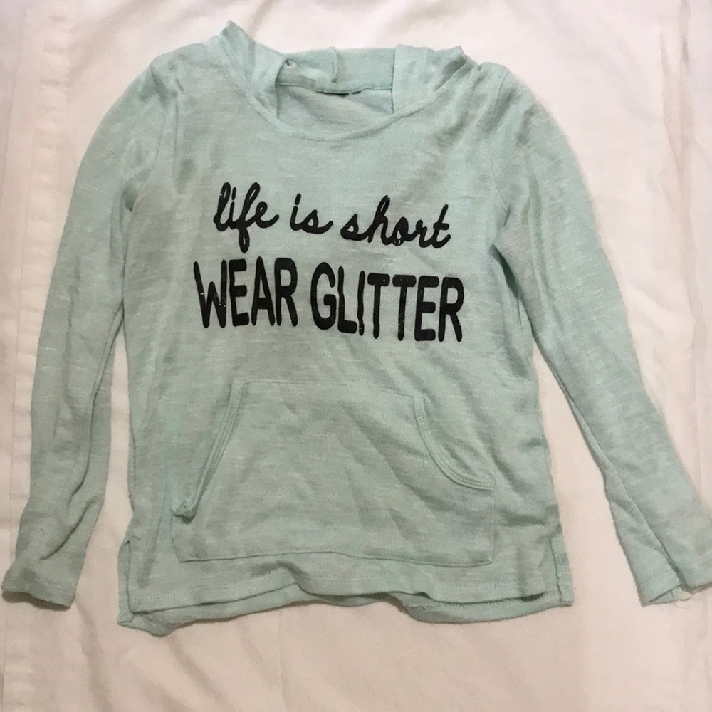 Girl’s Mint ‘Life is Short, Wear Glitter’ Hoodie